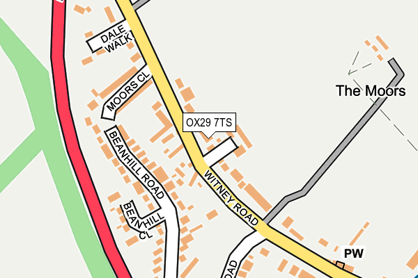 OX29 7TS map - OS OpenMap – Local (Ordnance Survey)
