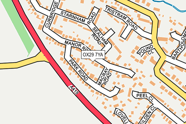 OX29 7YA map - OS OpenMap – Local (Ordnance Survey)