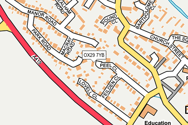 OX29 7YB map - OS OpenMap – Local (Ordnance Survey)