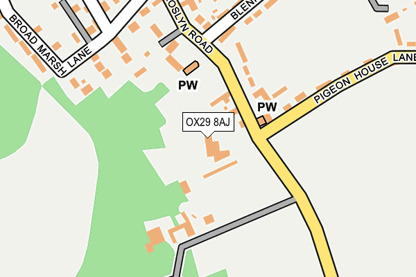 OX29 8AJ map - OS OpenMap – Local (Ordnance Survey)