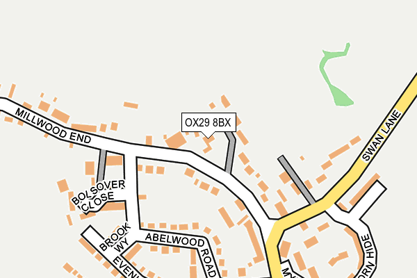 OX29 8BX map - OS OpenMap – Local (Ordnance Survey)