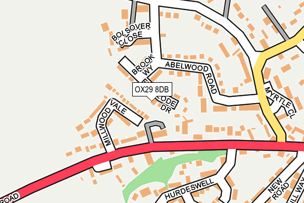 OX29 8DB map - OS OpenMap – Local (Ordnance Survey)