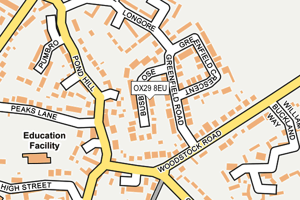 OX29 8EU map - OS OpenMap – Local (Ordnance Survey)