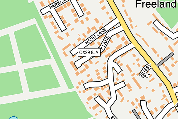 OX29 8JA map - OS OpenMap – Local (Ordnance Survey)