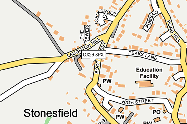 OX29 8PX map - OS OpenMap – Local (Ordnance Survey)