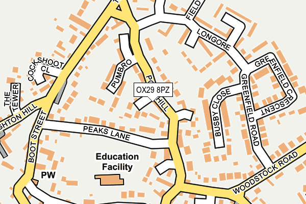 OX29 8PZ map - OS OpenMap – Local (Ordnance Survey)