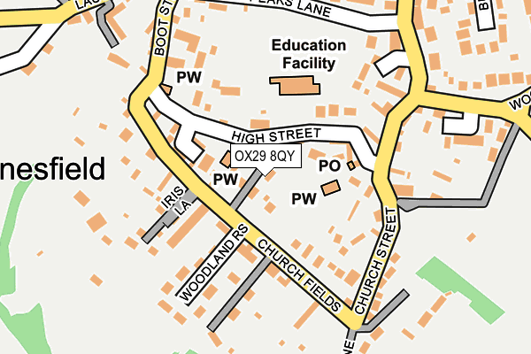 OX29 8QY map - OS OpenMap – Local (Ordnance Survey)