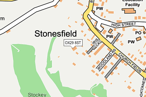 OX29 8ST map - OS OpenMap – Local (Ordnance Survey)