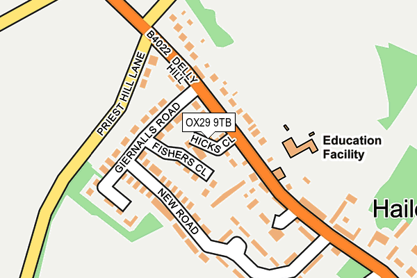 OX29 9TB map - OS OpenMap – Local (Ordnance Survey)