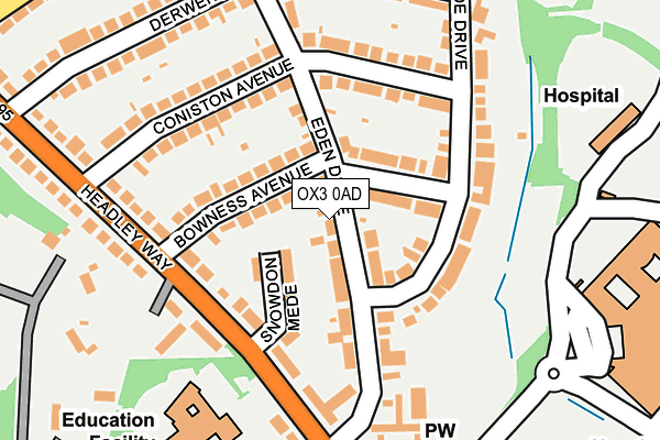 OX3 0AD map - OS OpenMap – Local (Ordnance Survey)