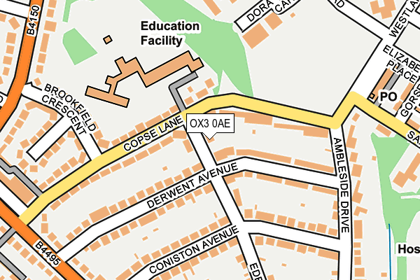 OX3 0AE map - OS OpenMap – Local (Ordnance Survey)