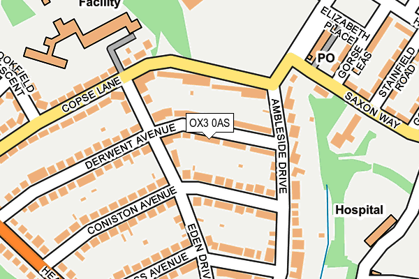 OX3 0AS map - OS OpenMap – Local (Ordnance Survey)