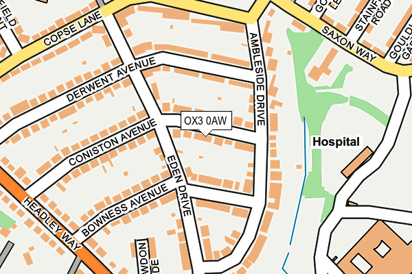 OX3 0AW map - OS OpenMap – Local (Ordnance Survey)