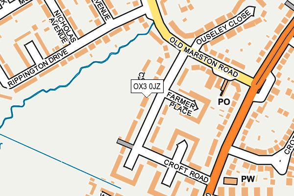 OX3 0JZ map - OS OpenMap – Local (Ordnance Survey)