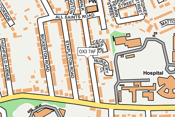 OX3 7AF map - OS OpenMap – Local (Ordnance Survey)