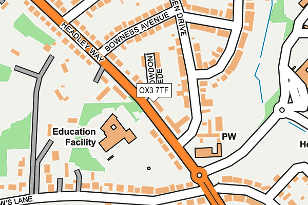 OX3 7TF map - OS OpenMap – Local (Ordnance Survey)