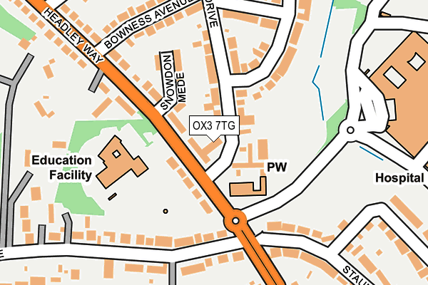 OX3 7TG map - OS OpenMap – Local (Ordnance Survey)