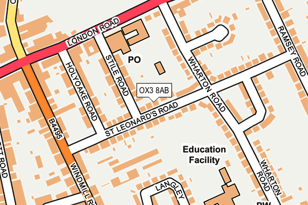 OX3 8AB map - OS OpenMap – Local (Ordnance Survey)