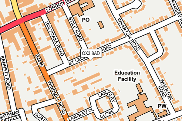 OX3 8AD map - OS OpenMap – Local (Ordnance Survey)