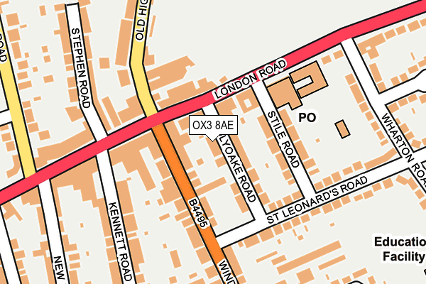 OX3 8AE map - OS OpenMap – Local (Ordnance Survey)