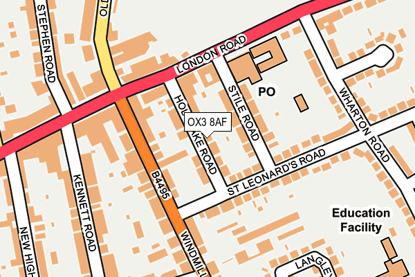 OX3 8AF map - OS OpenMap – Local (Ordnance Survey)
