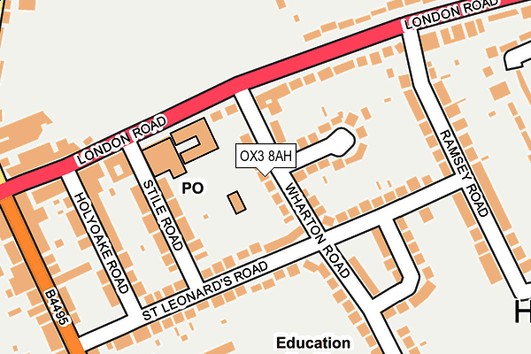 OX3 8AH map - OS OpenMap – Local (Ordnance Survey)