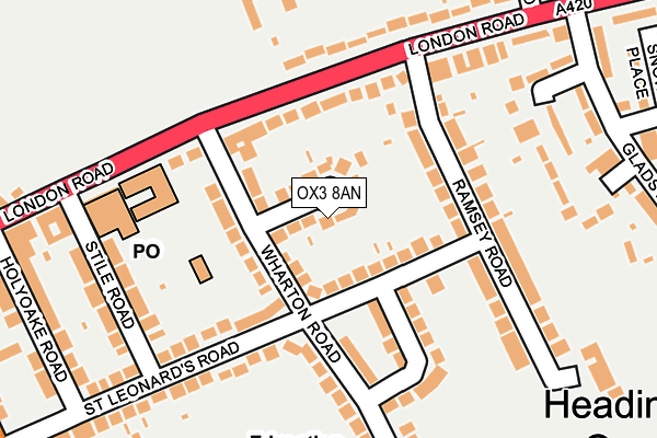 OX3 8AN map - OS OpenMap – Local (Ordnance Survey)