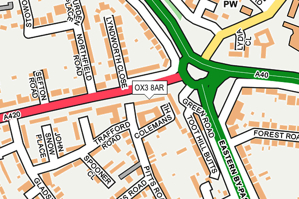 OX3 8AR map - OS OpenMap – Local (Ordnance Survey)