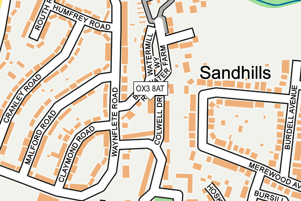 OX3 8AT map - OS OpenMap – Local (Ordnance Survey)