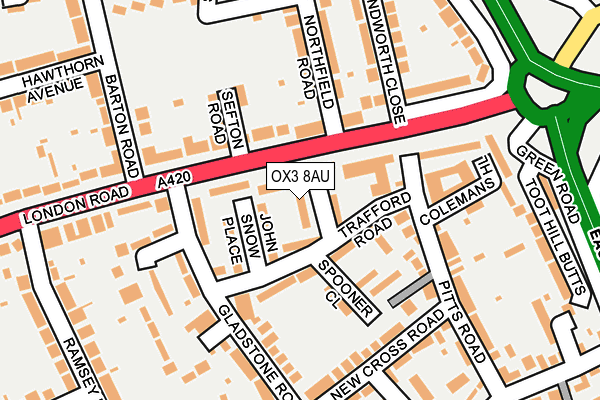 OX3 8AU map - OS OpenMap – Local (Ordnance Survey)