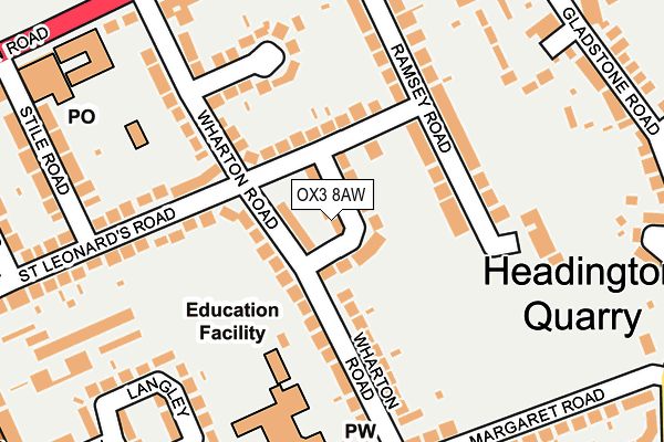 OX3 8AW map - OS OpenMap – Local (Ordnance Survey)