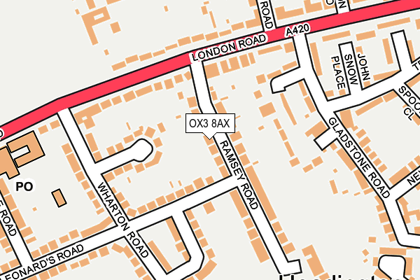 OX3 8AX map - OS OpenMap – Local (Ordnance Survey)