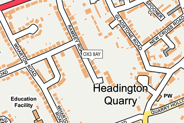 OX3 8AY map - OS OpenMap – Local (Ordnance Survey)