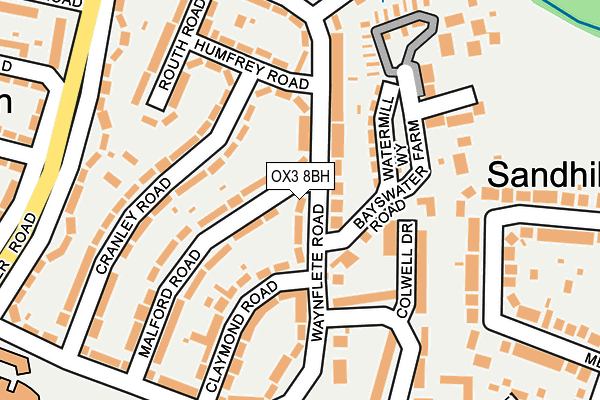 OX3 8BH map - OS OpenMap – Local (Ordnance Survey)