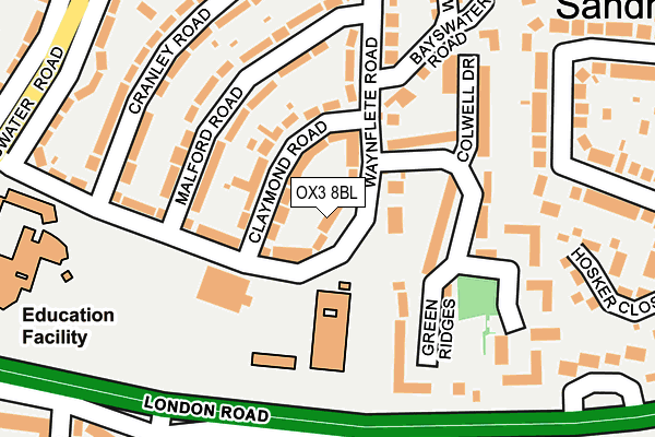 OX3 8BL map - OS OpenMap – Local (Ordnance Survey)