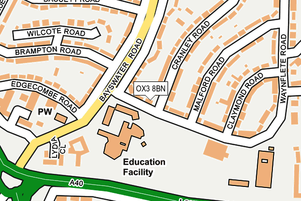 OX3 8BN map - OS OpenMap – Local (Ordnance Survey)