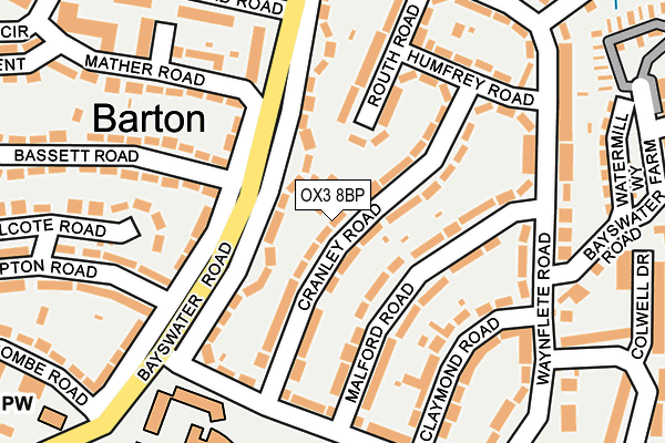 OX3 8BP map - OS OpenMap – Local (Ordnance Survey)