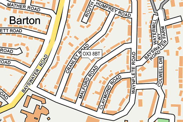 OX3 8BT map - OS OpenMap – Local (Ordnance Survey)