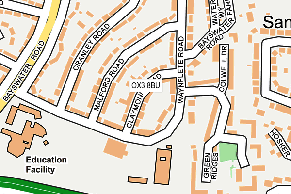 OX3 8BU map - OS OpenMap – Local (Ordnance Survey)