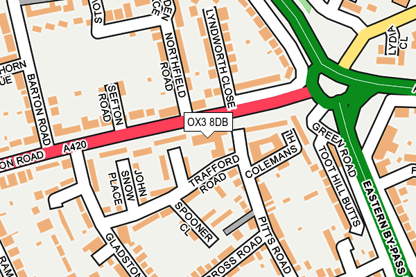 OX3 8DB map - OS OpenMap – Local (Ordnance Survey)