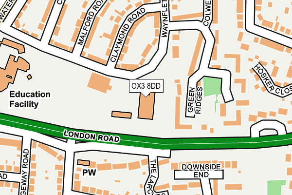 OX3 8DD map - OS OpenMap – Local (Ordnance Survey)