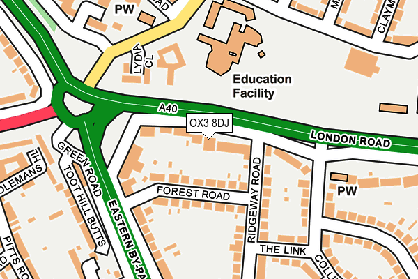 OX3 8DJ map - OS OpenMap – Local (Ordnance Survey)