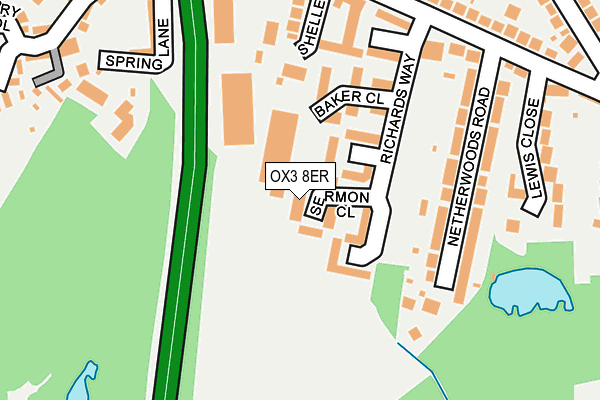 OX3 8ER map - OS OpenMap – Local (Ordnance Survey)