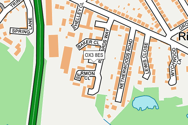 OX3 8ES map - OS OpenMap – Local (Ordnance Survey)