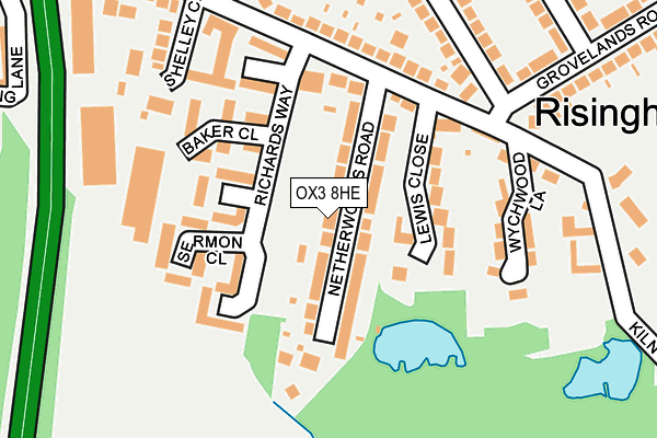 OX3 8HE map - OS OpenMap – Local (Ordnance Survey)