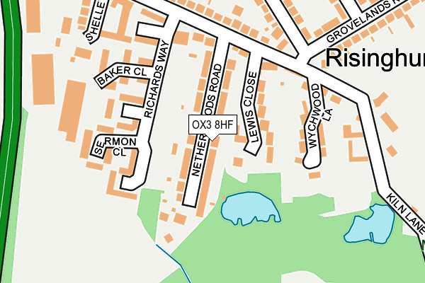 OX3 8HF map - OS OpenMap – Local (Ordnance Survey)