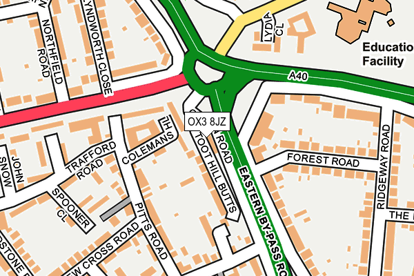 OX3 8JZ map - OS OpenMap – Local (Ordnance Survey)