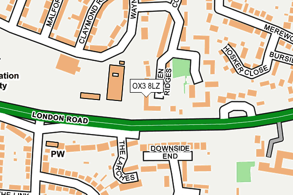 OX3 8LZ map - OS OpenMap – Local (Ordnance Survey)