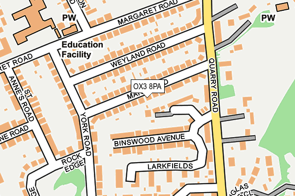 OX3 8PA map - OS OpenMap – Local (Ordnance Survey)
