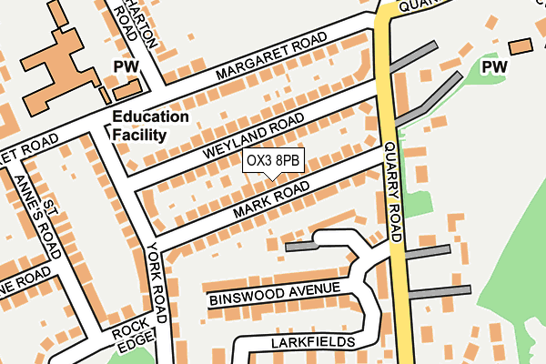 OX3 8PB map - OS OpenMap – Local (Ordnance Survey)